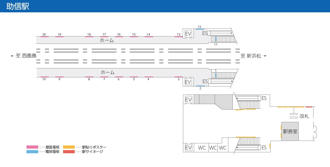 駅壁面看板・電照看板