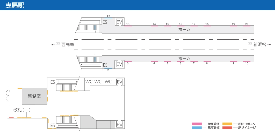 駅壁面看板・電照看板